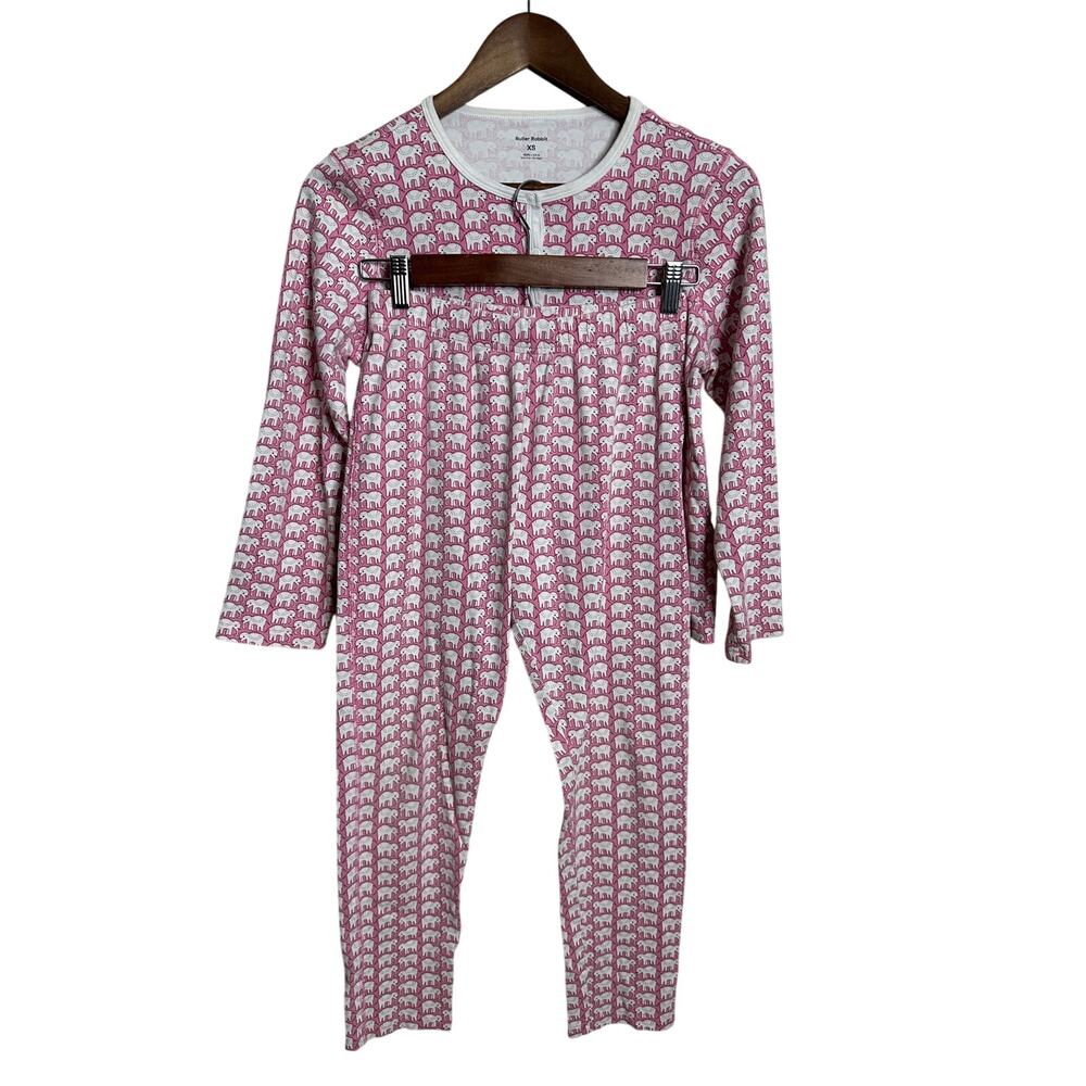 Roller Rabbit Hathi Pajama Set Womans XS Pink Elephant Lounge Wear